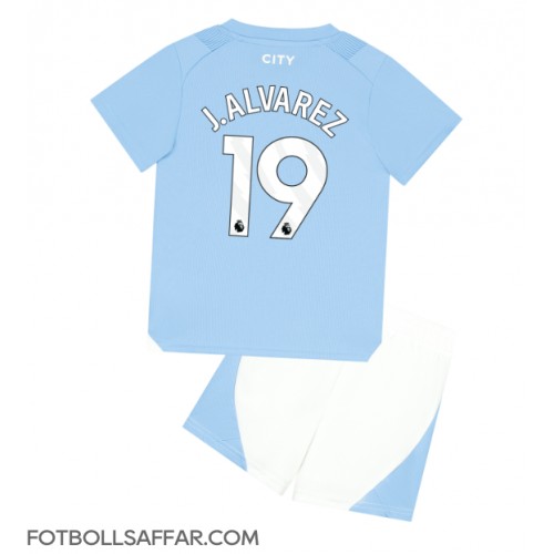 Manchester City Julian Alvarez #19 Hemmadräkt Barn 2023-24 Kortärmad (+ Korta byxor)